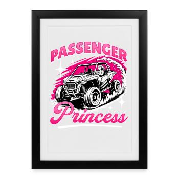 UTV Fille tout-terrain Femme 4 roues côte à côte - Affiche encadrée (27 × 37 cm) - noir - Devant