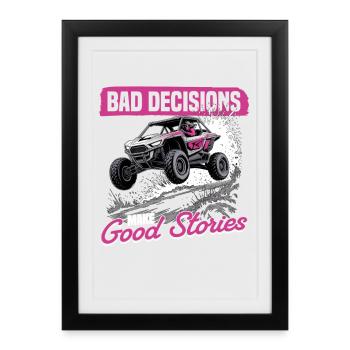 UTV Off Road Girl Woman 4 Wheeler Side by side - Framed poster (27 × 37 cm) - black - Front