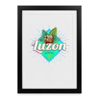 Luzon Insel Philippinen Kokosnuss Urlaub Souvenir - Affiche encadrée (27 × 37 cm) - noir - Devant