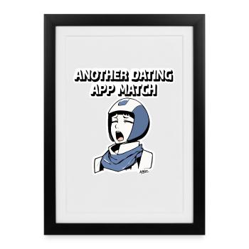 Another Dating App Match Cry Astronaut - Framed poster (27 × 37 cm) - black - Front