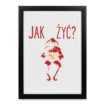 Jak Żyć Polish Meme Existential Jester - Framed poster (27 × 37 cm) - black - Front