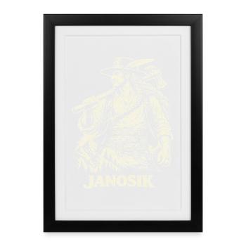 Légende des hautes terres polonaises janosik - Affiche encadrée (27 × 37 cm) - noir - Devant