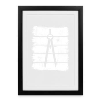 Compasses - Framed poster (27 × 37 cm) - black - Front