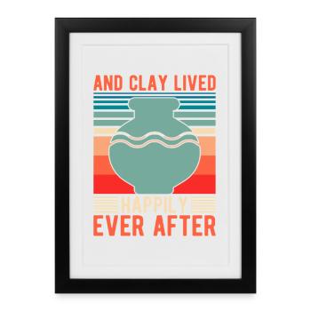 Artiste, peintre graphique et argile ont vécu heureux pour toujours - Affiche encadrée (27 × 37 cm) - noir - Devant