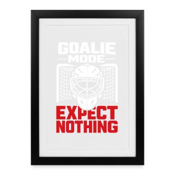 Gardien de but de hockey Cadeau de but Vie de gardien de hockey - Affiche encadrée (27 × 37 cm) - noir - Devant