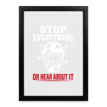 Gardien de but de hockey Cadeau de but Vie de gardien de hockey - Affiche encadrée (27 × 37 cm) - noir - Devant