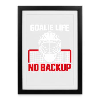 Gardien de but de hockey Cadeau de but Vie de gardien de hockey - Affiche encadrée (27 × 37 cm) - noir - Devant