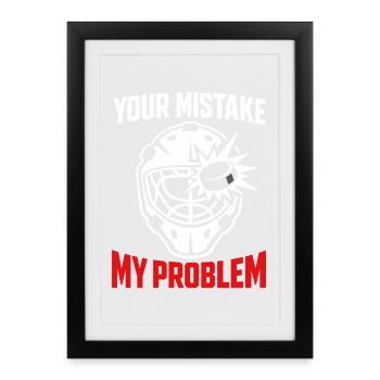 Gardien de but de hockey Cadeau de but Vie de gardien de hockey - Affiche encadrée (27 × 37 cm) - noir - Devant