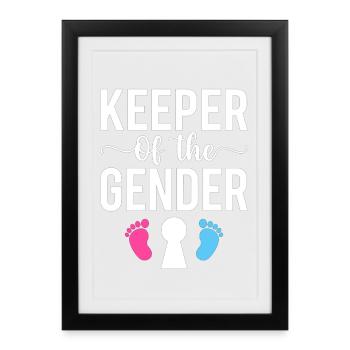 Gardienne du design des empreintes de genre - Affiche encadrée (27 × 37 cm) - noir - Devant