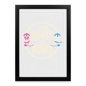 Team Boots Or Bows Western : révélation du design - Affiche encadrée (27 × 37 cm) - noir - Devant