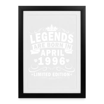 30th Anniversary April 1996 Vintage Gift - Framed poster (27 × 37 cm) - black - Front