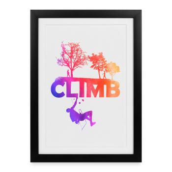 Climb Gradient Silhouette - Framed poster (27 × 37 cm) - black - Front
