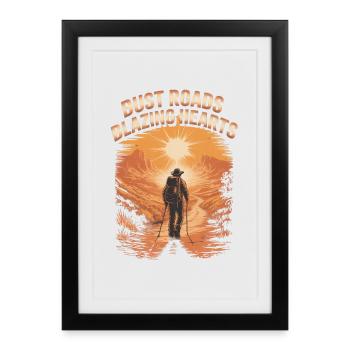 Bust Roads Blazing Hearts Hiking Adventure - Framed poster (27 × 37 cm) - black - Front