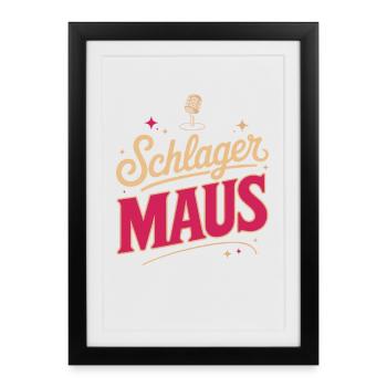 Équipe de la fête Schlager Maus JGA Frauen Schlagermaus - Affiche encadrée (27 × 37 cm) - noir - Devant