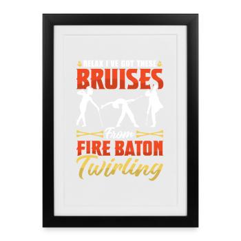 Dancing Vortex Dance School Fire Stick Dancer - Framed poster (27 × 37 cm) - black - Front