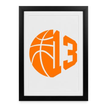 NUMBER 13 BASKETBALL 13TH BIRTHDAY - Framed poster (27 × 37 cm) - black - Front