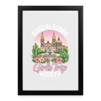 Voyage des filles à Guadalajara - Affiche encadrée (27 × 37 cm) - noir - Devant