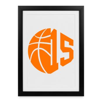NUMÉRO 15 BASKETBALL 15E ANNIVERSAIRE - Affiche encadrée (27 × 37 cm) - noir - Devant