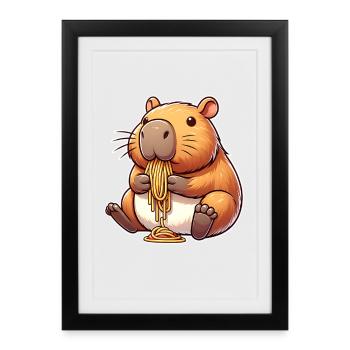 Capybara Pasta - Framed poster (27 × 37 cm) - black - Front