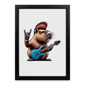 Electric Guitar Guitarist Rock N Roll - Framed poster (27 × 37 cm) - black - Front