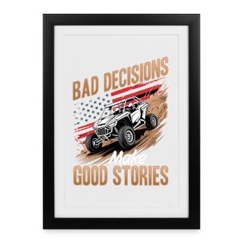 UTV Tout-Terrain Boy Men 4 Wheels Side by Side - Affiche encadrée (27 × 37 cm) - noir - Devant