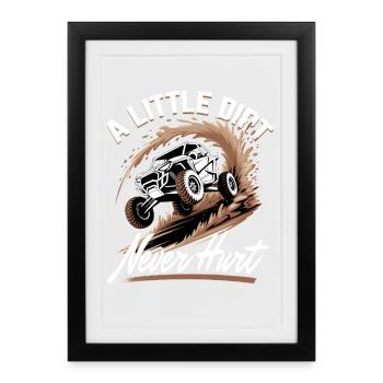UTV Tout-Terrain Boy Men 4 Wheels Side by Side - Affiche encadrée (27 × 37 cm) - noir - Devant