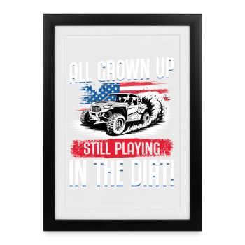 UTV Off Road Boy Men 4 Wheeler Side by side - Framed poster (27 × 37 cm) - black - Front
