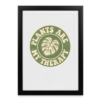 Your anchor in everyday life – plant therapy - Framed poster (27 × 37 cm) - black - Front