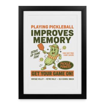 Pickleball Playing Pickle Ball Improves Memory - Framed poster (27 × 37 cm) - black - Front