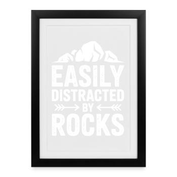 Stones Sayings Stones Funny Stones Gift - Framed poster (27 × 37 cm) - black - Front