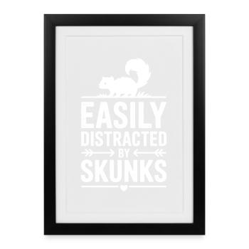 Paroles de moufette Cadeau drôle de moufette - Affiche encadrée (27 × 37 cm) - noir - Devant
