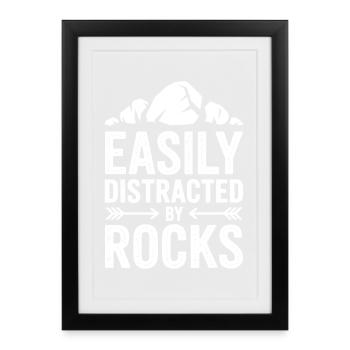 Stones Sayings Stones Funny Stones Gift - Framed poster (27 × 37 cm) - black - Front