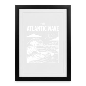 T-shirt surf de vagues atlantiques Ocean Beach - Affiche encadrée (27 × 37 cm) - noir - Devant