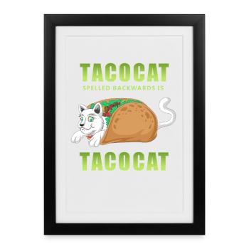 Taco Cat Palindrome Shirt - Framed poster (27 × 37 cm) - black - Front