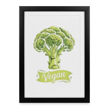 T-shirt végane Chemise nutritive en brocoli - Affiche encadrée (27 × 37 cm) - noir - Devant
