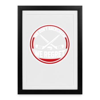 Ligue de la Bière Hockey Humour des joueurs drôles de hockey - Affiche encadrée (27 × 37 cm) - noir - Devant