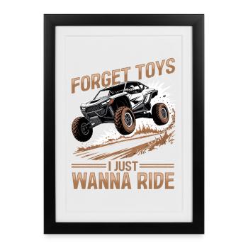 UTV Tout-Terrain Boy Men 4 Wheels Side by Side - Affiche encadrée (27 × 37 cm) - noir - Devant