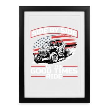 UTV Tout-Terrain Boy Men 4 Wheels Side by Side - Affiche encadrée (27 × 37 cm) - noir - Devant