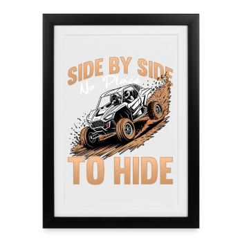 UTV Off Road Boy Men 4 Wheeler Side by side - Framed poster (27 × 37 cm) - black - Front