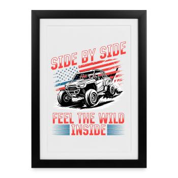 UTV Tout-Terrain Boy Men 4 Wheels Side by Side - Affiche encadrée (27 × 37 cm) - noir - Devant