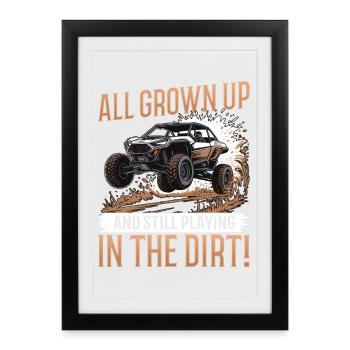 UTV Tout-Terrain Boy Men 4 Wheels Side by Side - Affiche encadrée (27 × 37 cm) - noir - Devant