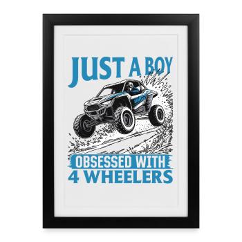 UTV Off Road Boy Men 4 Wheeler Side by side - Framed poster (27 × 37 cm) - black - Front