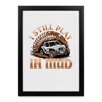 UTV Off Road Boy Men 4 Wheeler Side by side - Framed poster (27 × 37 cm) - black - Front