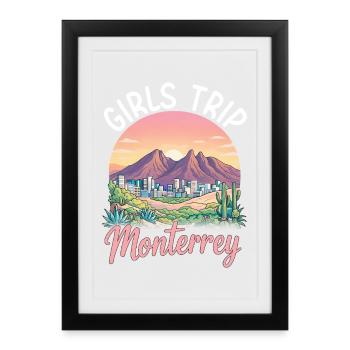 Voyage des filles à Monterrey - Affiche encadrée (27 × 37 cm) - noir - Devant