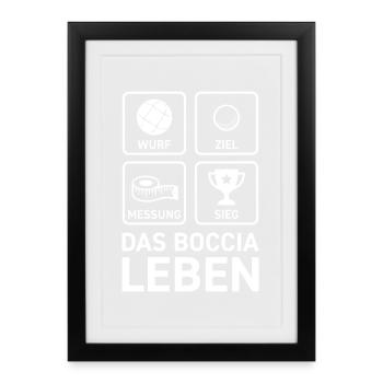 Das Boccia Leben Sport Leidenschaft Hobby Style - Gerahmtes Poster (27 × 37 cm) - Schwarz - Vorne