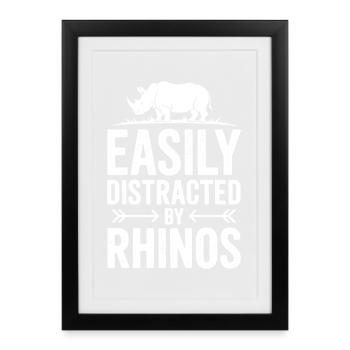 Rhinos Sayings Funny Rhinos Gift - Framed poster (27 × 37 cm) - black - Front