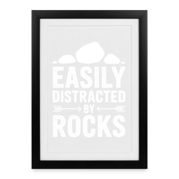 Stones Sayings Stones Funny Stones Gift - Framed poster (27 × 37 cm) - black - Front