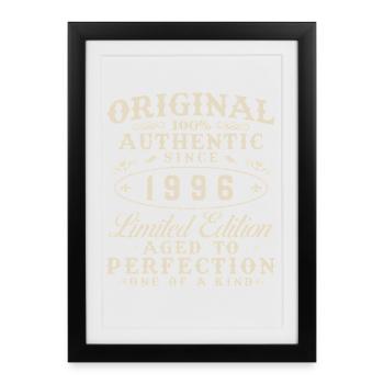 1996 Vintage Cadeau D'anniversaire Homme Femme - Affiche encadrée (27 × 37 cm) - noir - Devant