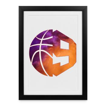 NUMBER 9 BASKETBALL 9TH BIRTHDAY - Framed poster (27 × 37 cm) - black - Front