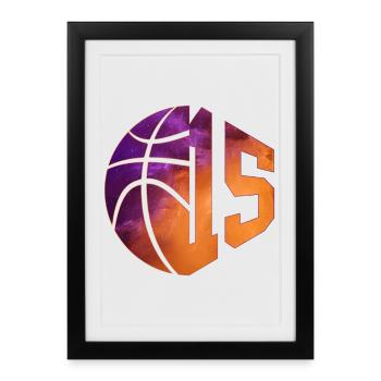 NUMÉRO 15 BASKETBALL 15E ANNIVERSAIRE - Affiche encadrée (27 × 37 cm) - noir - Devant